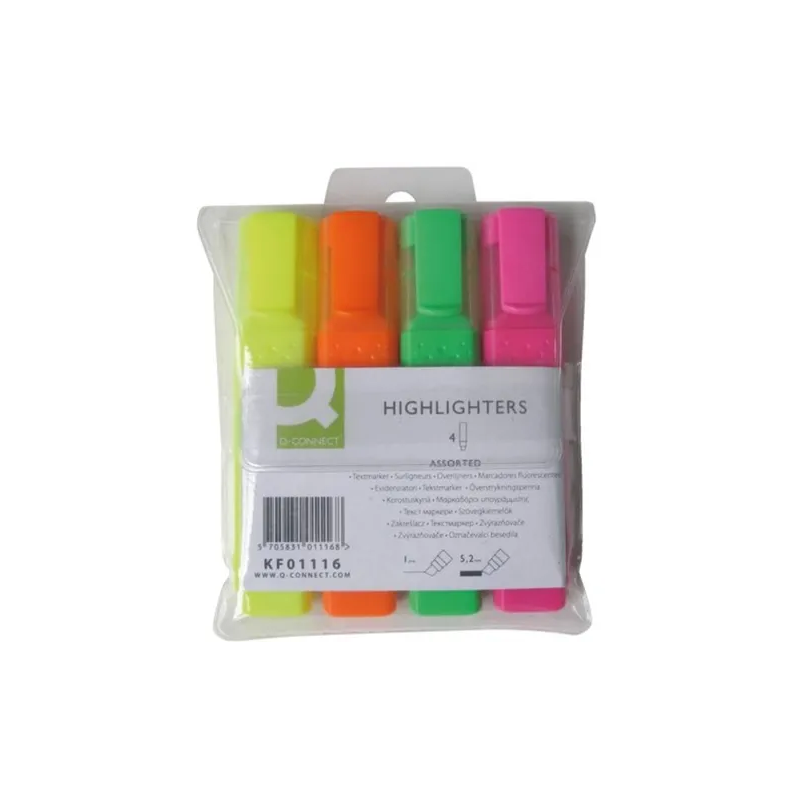 Surligneurs Q-Connect 4 couleurs