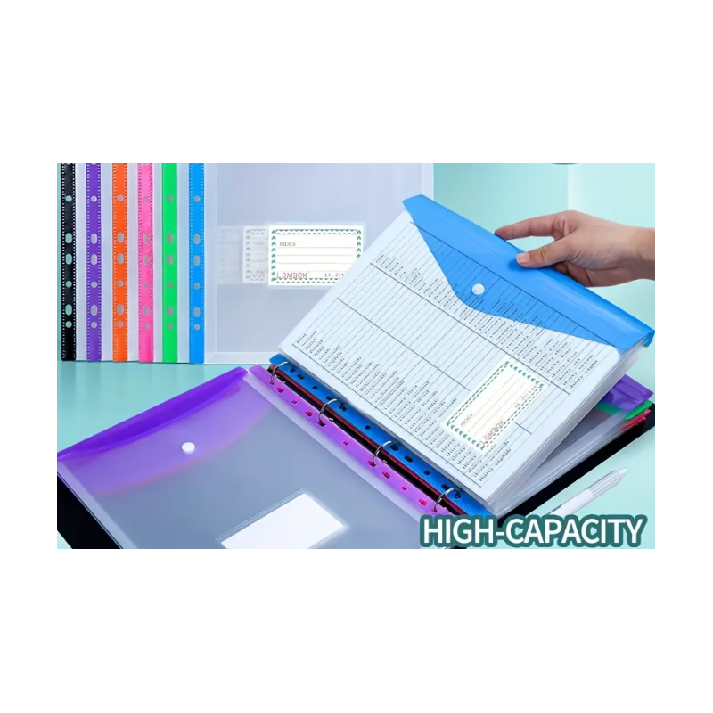 Grande pochette plastique A4 à 11 trous