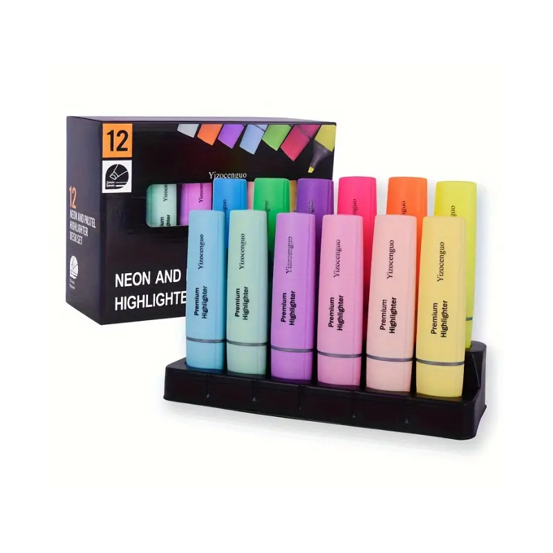 Surligneurs 12 couleurs