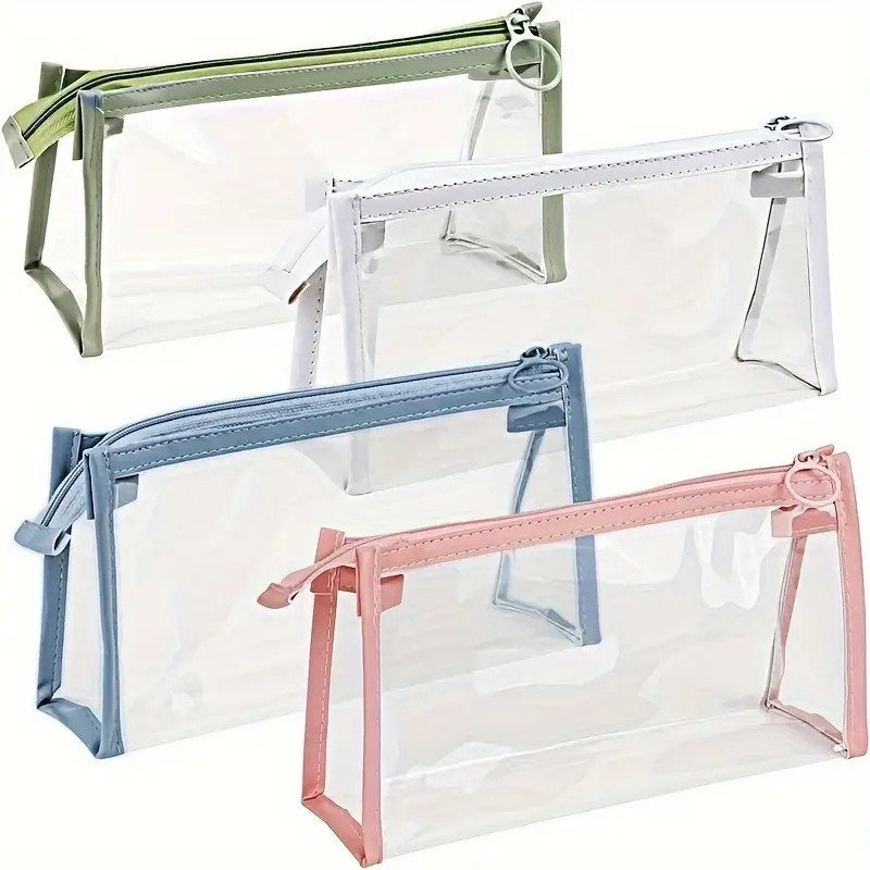 Plumier transparent bleu